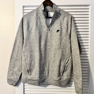 Fabletics Men's Heather Gray Zip-Up Sweater